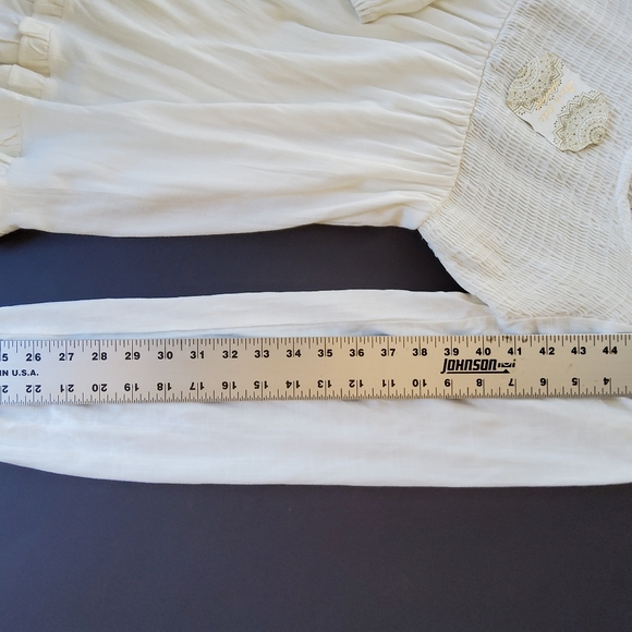 Alter'd State NWT white Boho baby-doll dress with shirred bodice - Picture 10 of 10